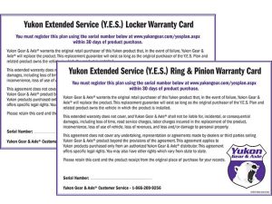 Yukon Extended Service Plan (Y.E.S.) for both Locker & Gear Set